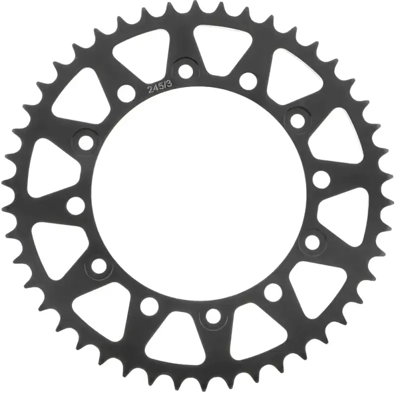 Black metal rear steel sprocket for Yamaha bikes, durable steel sprocket replacement