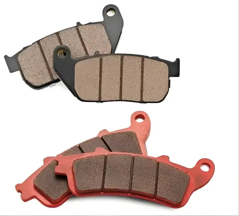 Motorcycle brake pads showing BikeMaster Yamaha Sintered Brake Pads for better stopping power