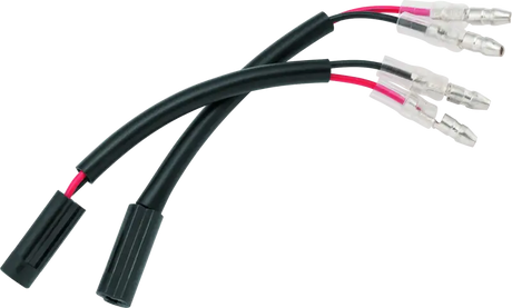 Black wire harnesses with red and black wires for BikeMaster Yamaha turn signal adapter wires
