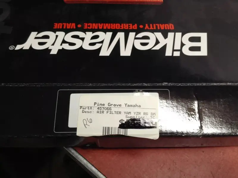 BikeMaster air filter for Yamaha YZF-R6 rear view showing high airflow filtration