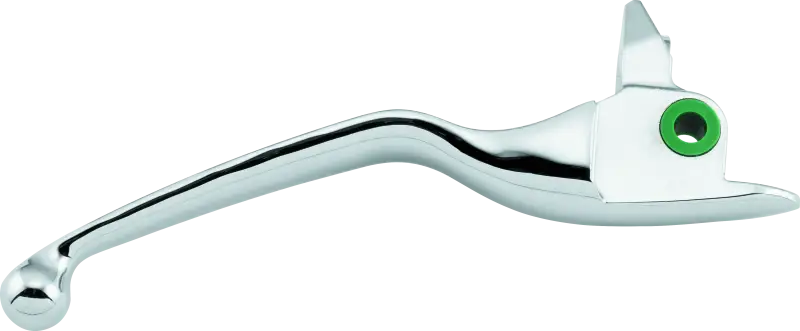 Chrome motorcycle brake lever with green detail for FLH FLT chrome bikes and FLT chrome brake upgrade