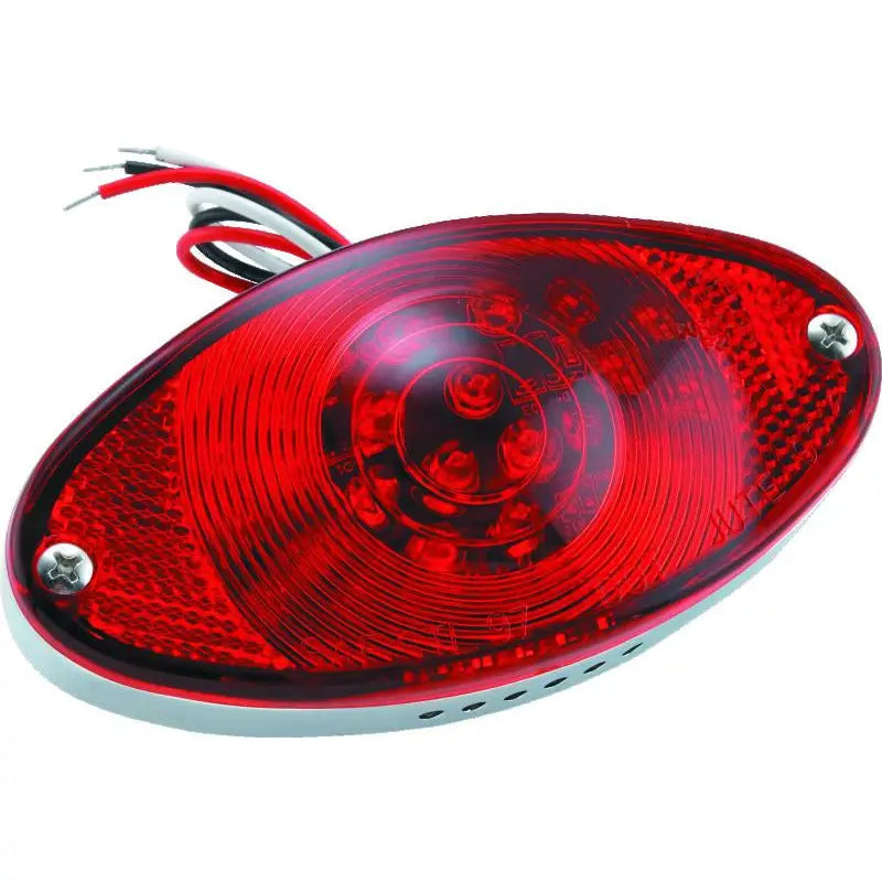 Bikers Choice 489649 Bikers Choice Chrome LED Cateye Taillight Red Lens DOT Universal
