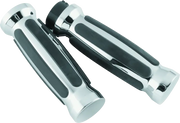 Bikers Choice 81-17 XL & Big Twin Dual Cable Chrome & Black Sensation Grips Pr - Bikers Choice