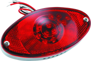 Bikers Choice Chrome LED Cateye Taillight Red Lens DOT Universal - Bikers Choice