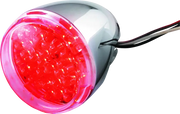 Bikers Choice Chrome LED Rear Billet Turn Signal Red Dual Circuit Clear Lens Universal Custom - Bikers Choice