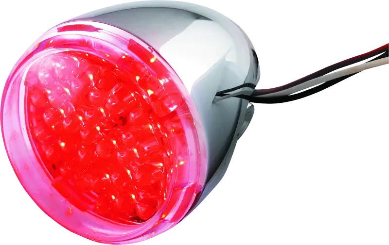 Bikers Choice Chrome LED Rear Billet Turn Signal Red Dual Circuit Clear Lens Universal Custom - Bikers Choice
