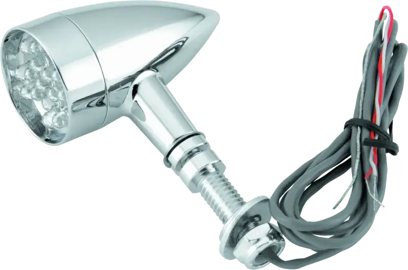 Bikers Choice Chrome Stud Mount Mini Turn Signal Amber Universal Custom - RV and Auto Parts