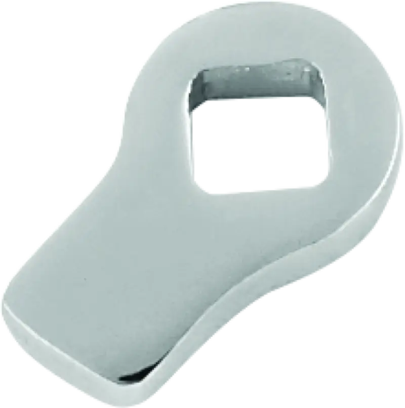 Chrome-plated metal faucet handle with square opening for Bikers Choice Jiffy stand leg stop