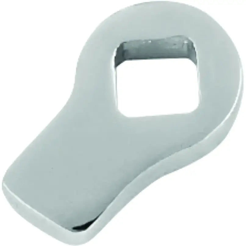 Chrome-plated metal faucet handle with square opening for Bikers Choice Jiffy stand leg stop
