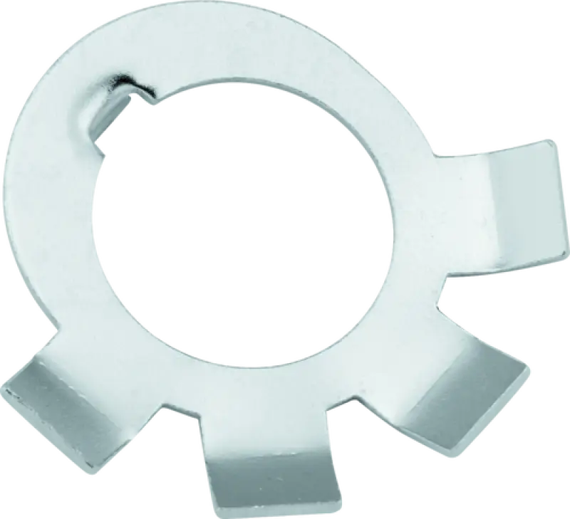 Silver toothed lock tab washer for secure locking in Bikers Choice Lock Tab Washers