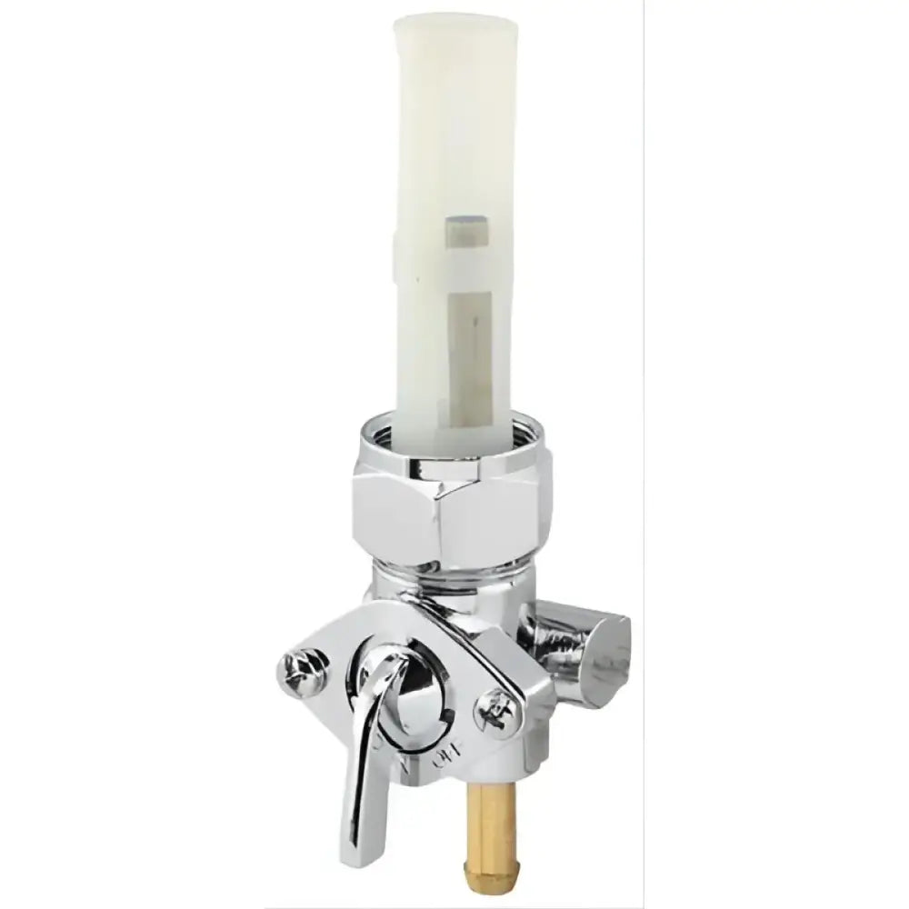 Chrome fuel valve with filter for Bikers Choice Repl Petcock Screen 492858