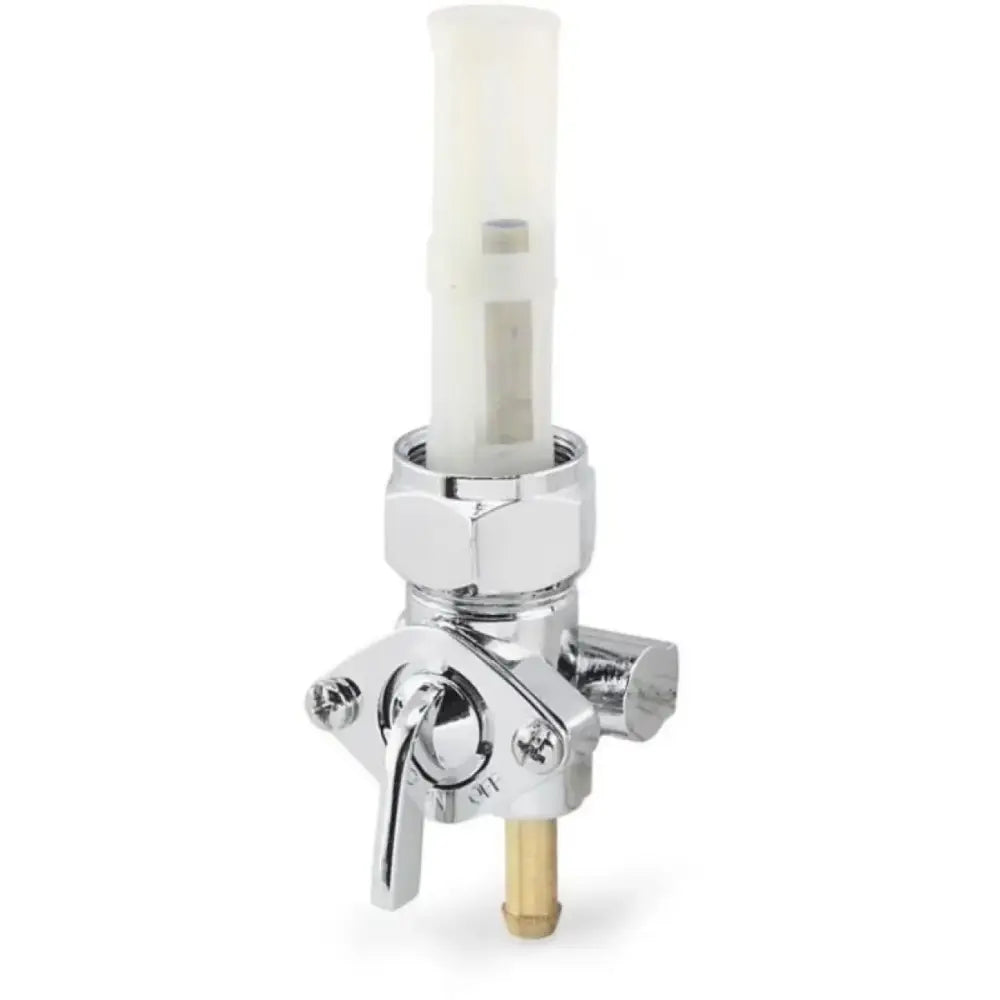 Chrome fuel petcock with filter for Bikers Choice Repl Petcock Screen 492858