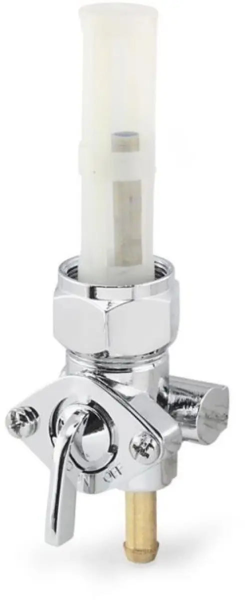 Chrome fuel petcock with filter for Bikers Choice Repl Petcock Screen 492858