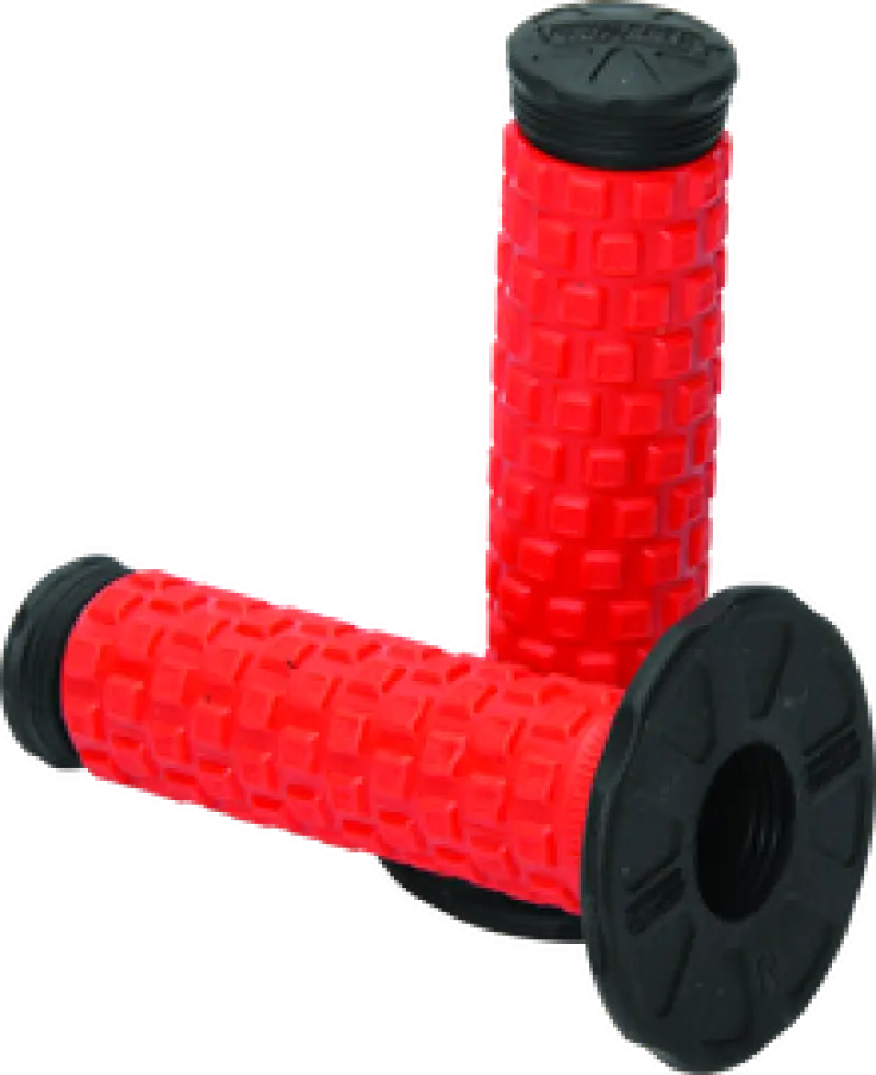 Red textured handlebar grips for Bikers Choice Scales Grip 1In Black product