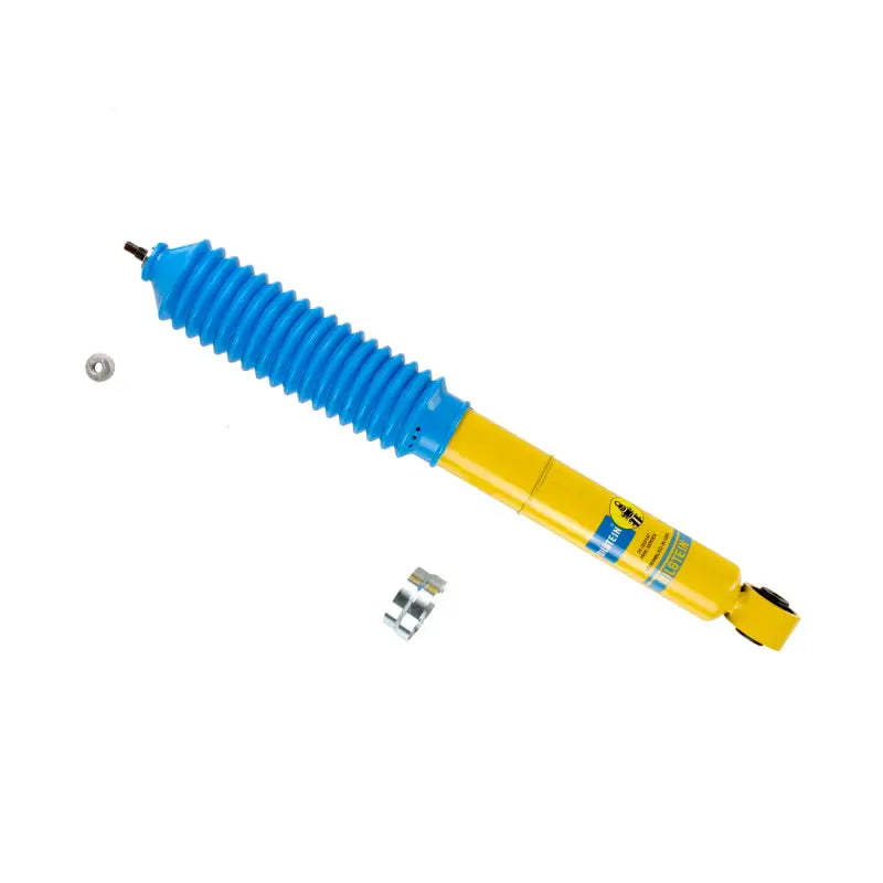 Bilstein 4600 Series 15-17 Chevrolet Colorado 4WD Front 46mm Monotube Shock Absorber, yellow and blue design.