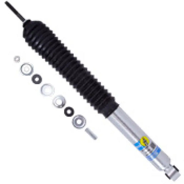 Silver and black shock absorber with mounting hardware for Toyota Tundra SR5 Rear 46mm monotube