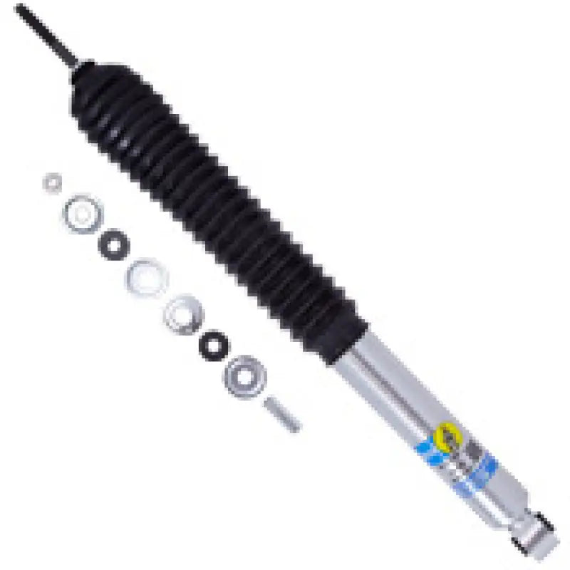Silver and black shock absorber with mounting hardware for Toyota Tundra SR5 Rear 46mm monotube