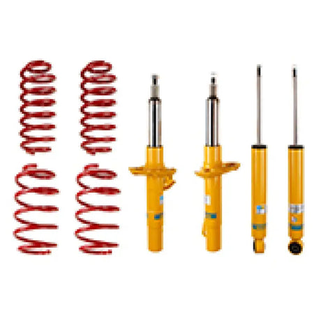 Red coil springs and yellow shock absorbers for Volkswagen Jetta TDI Bilstein B12 kit