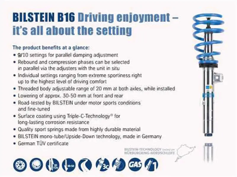 Bilstein B16 (PSS10) 13-15 BMW 320i/13-14 328i/335i /14-15 428i/435i Front & Rear Perf Susp System - Truck Automotive