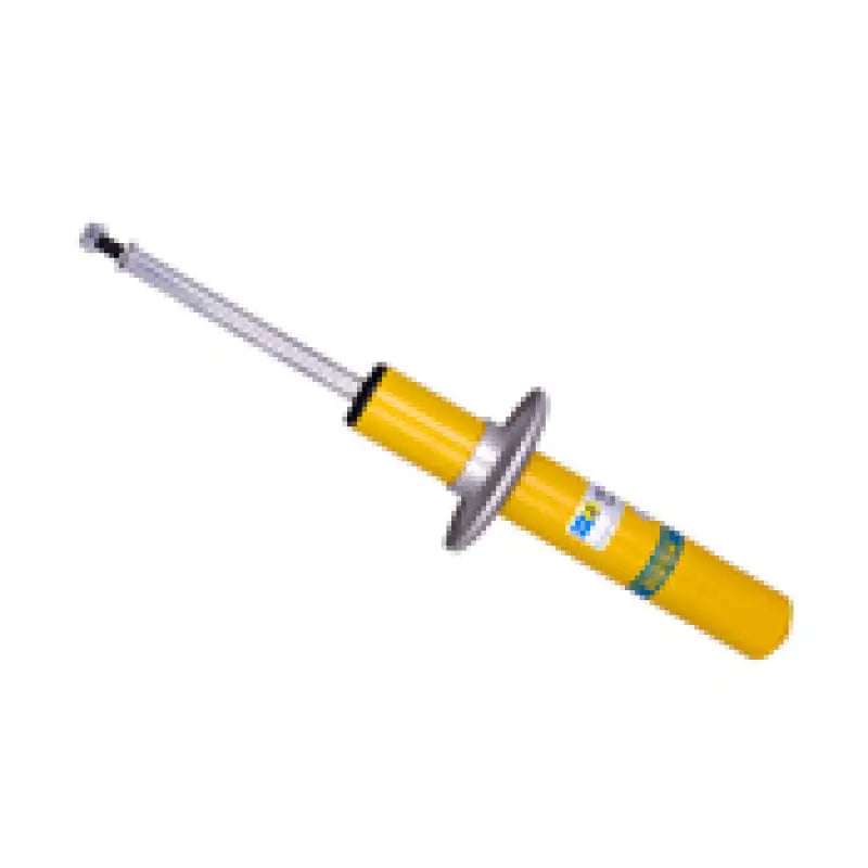 Yellow and silver Bilstein B6 monotube shock absorber for Porsche Macan front suspension