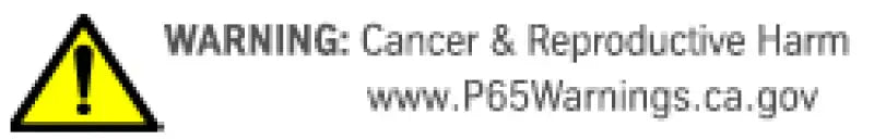 Warning sign about cancer and reproductive harm on Chevrolet Cruze rear 36mm monotube shock absorber