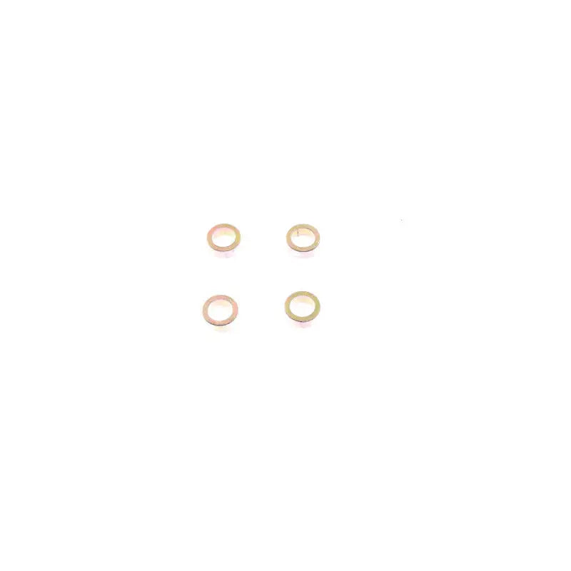 Four small metal washers for Bilstein Motorsport 12in shock absorbers on a Bilstein Motorsport shock absorber