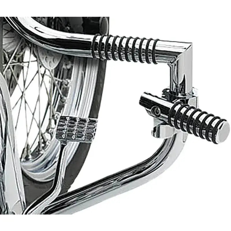 Chrome motorcycle foot pegs for Lindby Clamp-On Pegs BL 810, sturdy clamp-on design