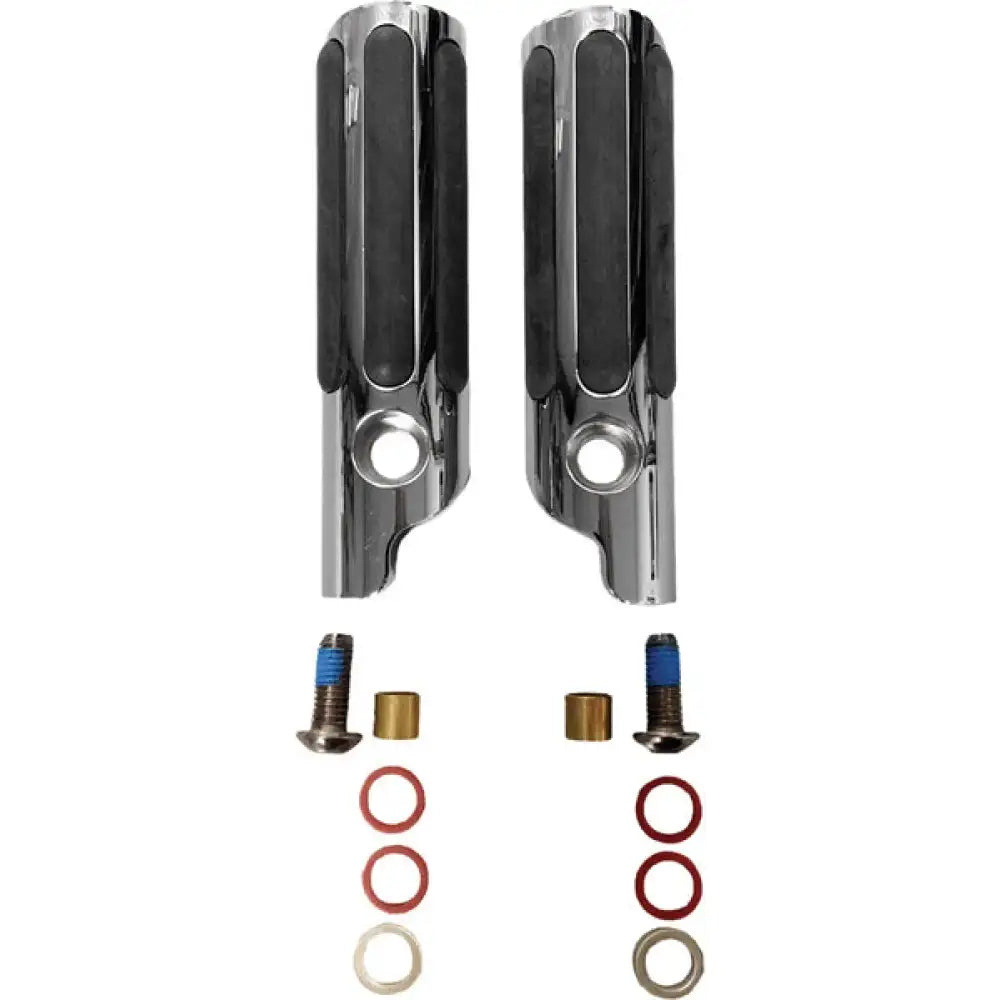 Motorcycle foot pegs and hardware for Lindby Clamp-On Pegs black W Rubber Strips