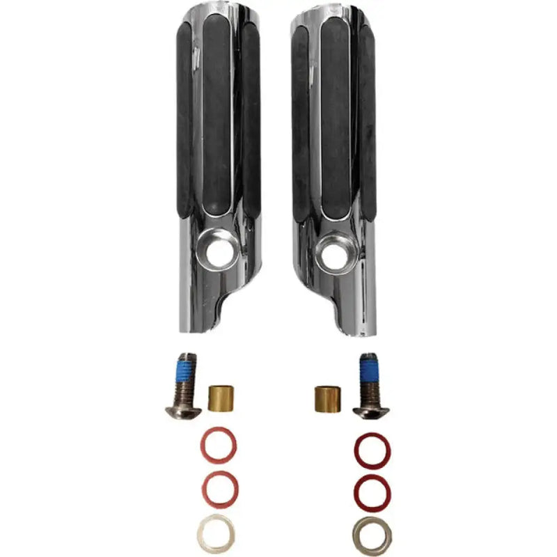 Motorcycle foot pegs and hardware for Lindby Clamp-On Pegs black W Rubber Strips