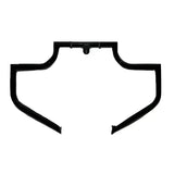 BL104-1 Lindby Linbar Engine Guard, triple chrome plated, black finish, 1 ¼ diameter, easily installed for Dyna with forward controls (91-Up).