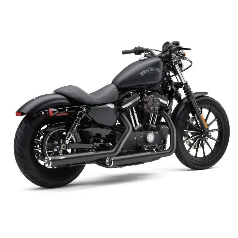 3" Rpt Slip Ons Black Sportster 14 22 - COBRA