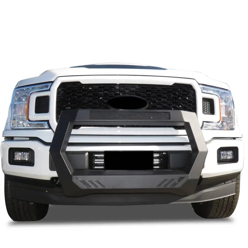 Black Horse Comes With License Plate Relocator Bull Bar Roff104 - Matte Black Rover