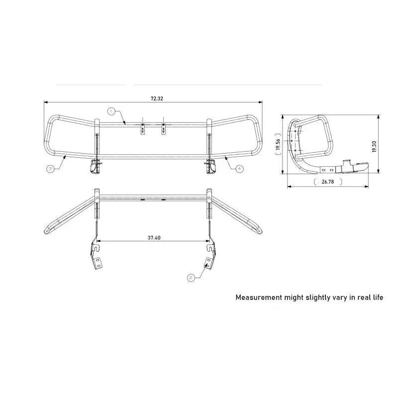 Black Horse Contours The Front Bumper Bumper Guard 15Hocra-17 - Runner