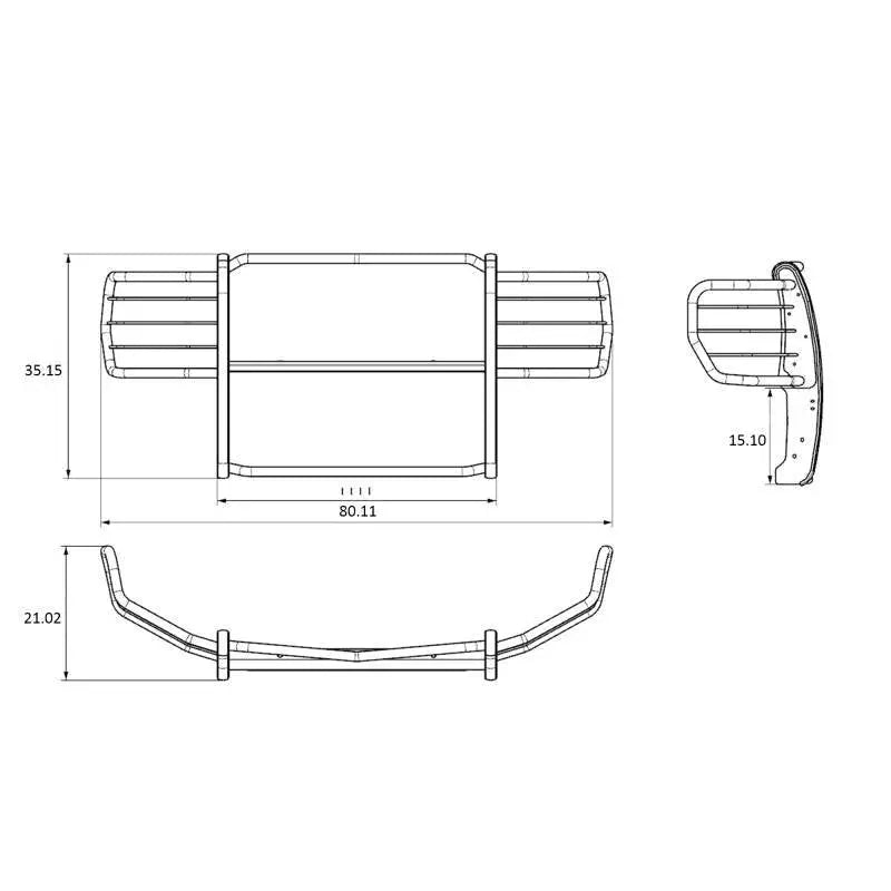 Black Horse No Drilling Required Grille Guard 17FO35MA