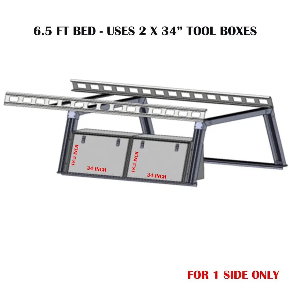 Black Horse No Drilling Required Ladder Rack CSFRHD65BTX1 - Base K2 Over Cab Tool Box
