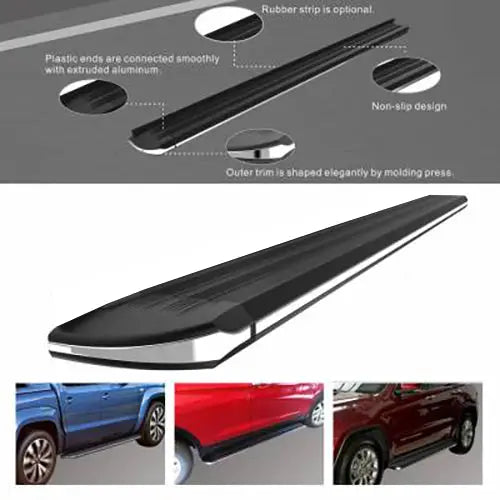 Black Horse Easy To Install Running Board EX-NI370 - Black Exceed