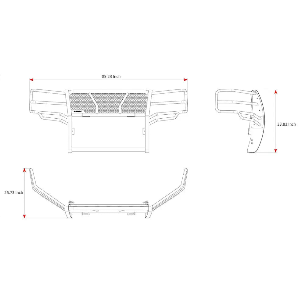 Black Horse Patent Approved Grille Guard RU-Chsi11-B-PLFR - Black Rugged HD Kit