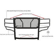 Black Horse Patent Approved Grille Guard RU-Chsi11-B-PLFR - Black Rugged HD Kit