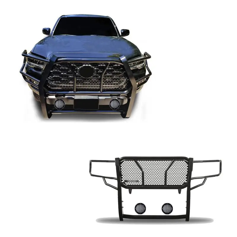 Black Horse Patent Approved Grille Guard RU-Tota16-B-PLFB - Black Rugged HD Kit