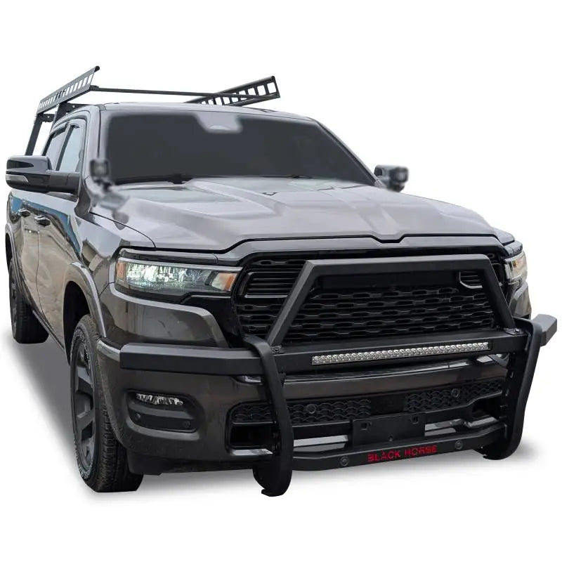 Black Horse Patented Design Grille Guard RAG1R02-K1 - Black Rambler Kit