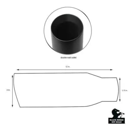 Black Horse Rust And Corrosion Proof Material Exhaust Tail Pipe Tip MT-RR03BK - Universal Muffler TIP-Muffler