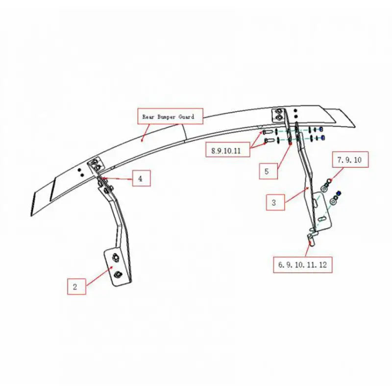 Black Horse Rust-Free And Corrosion-Resistant Bumper Guard CRDL-HY301S - Rear