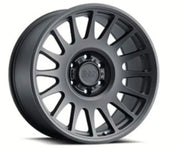 Gray car wheel featuring the Black Rhino Bullhead 18x9.0 rim for style and durability