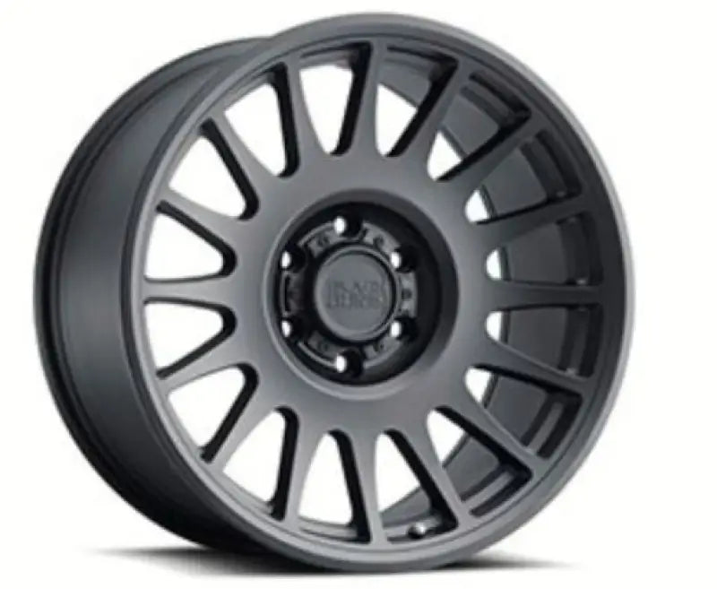 Gray car wheel featuring the Black Rhino Bullhead 18x9.0 rim for style and durability