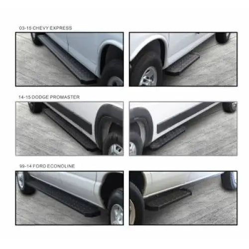 Black Horse Rust And Corrosion Resistant Running Board SR-FOR203796 - 1999-2014 Ford E-150 Boards