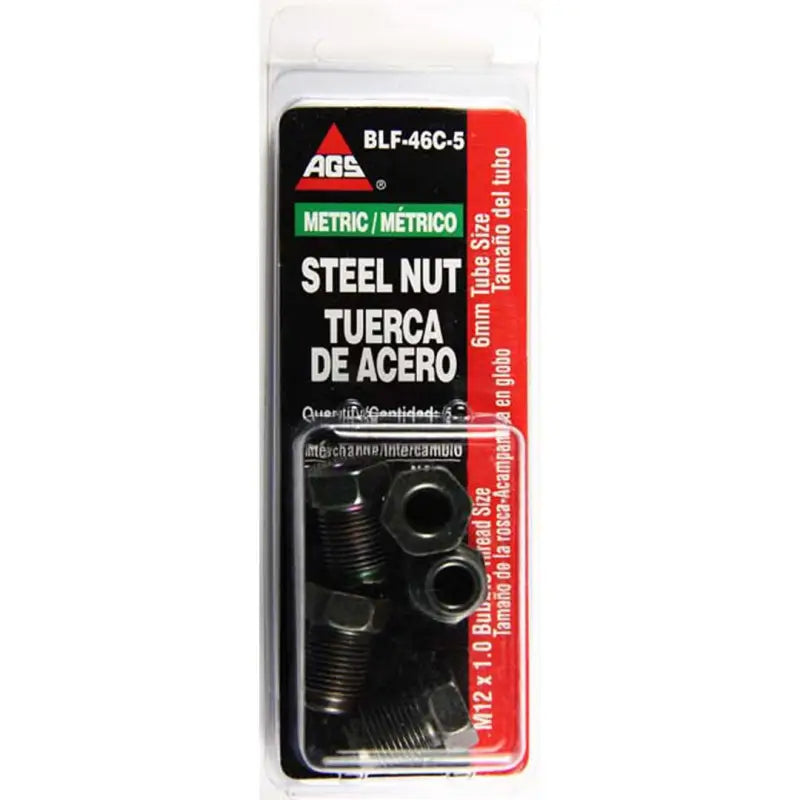 Packaged AGS Steel Tube Nut OL 6mm for strong steel tube fittings