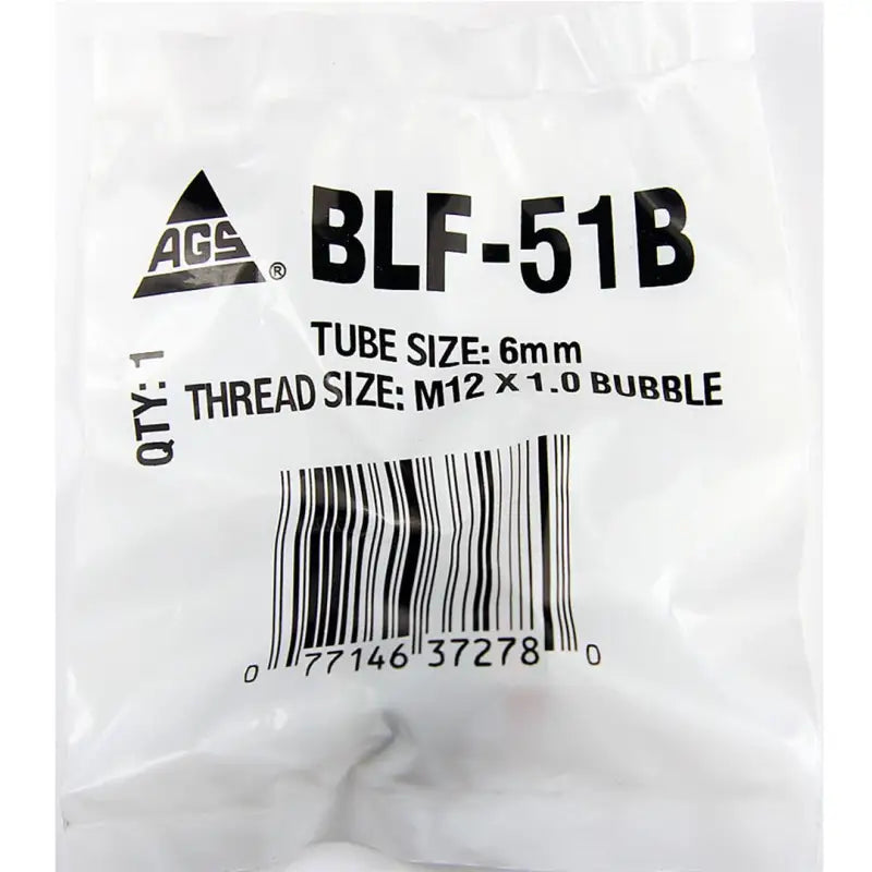 Bagged tube fitting for BLF-51B AGS 6mm product, fits M12 X 1.0 threads