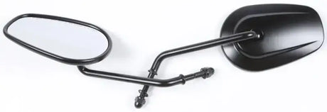 HARDDRIVE Blk Mirror Oe Style Tapered Long Stem Black for Powersports