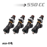 BLOX Racing Eco-Fi Street Injectors 550cc/min w/1/2in Adapter Honda B/D/H Series (Set of 4) - Truck & Automotive