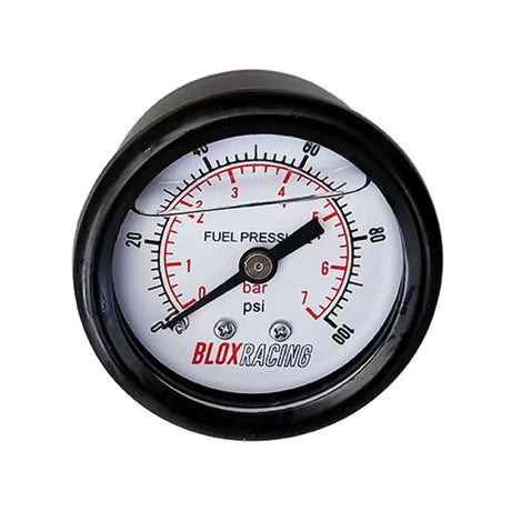 BLOX Racing BLOX Racing Liquid-Filled Fuel Pressure Gauge 0-100psi (White Face)